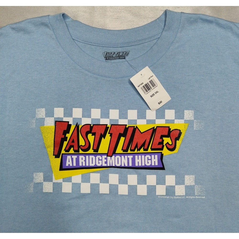 FAST TIMES AT RIDGEMONT HIGH Men Big 5XL Light Blue Short Sleeve T-Shirt NEW